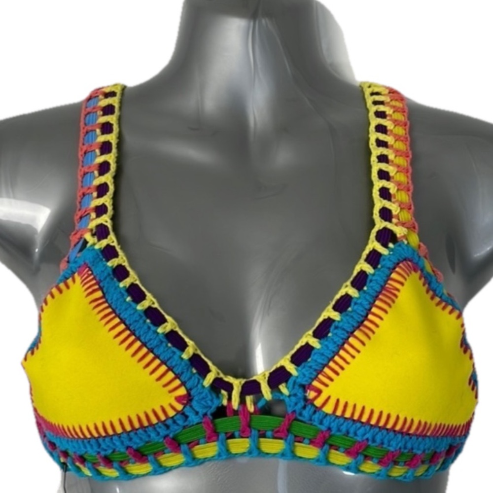 Crocheted Bikini Top by Artemis & Ash New